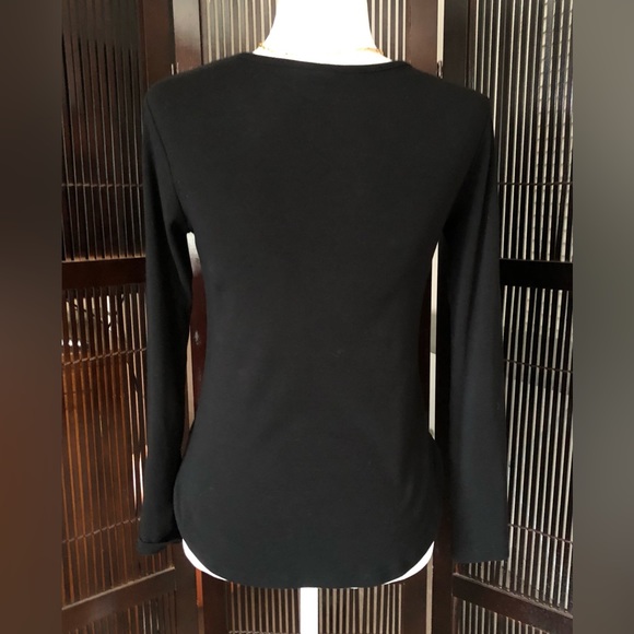 Cynthia Rowley Perfect Black Long Sleeve Top size small - Picture 3 of 8